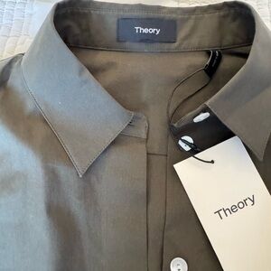 Theory Men's Dark Green Button Down Shirt